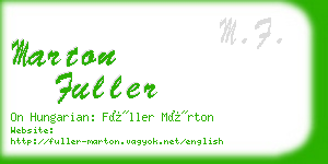 marton fuller business card